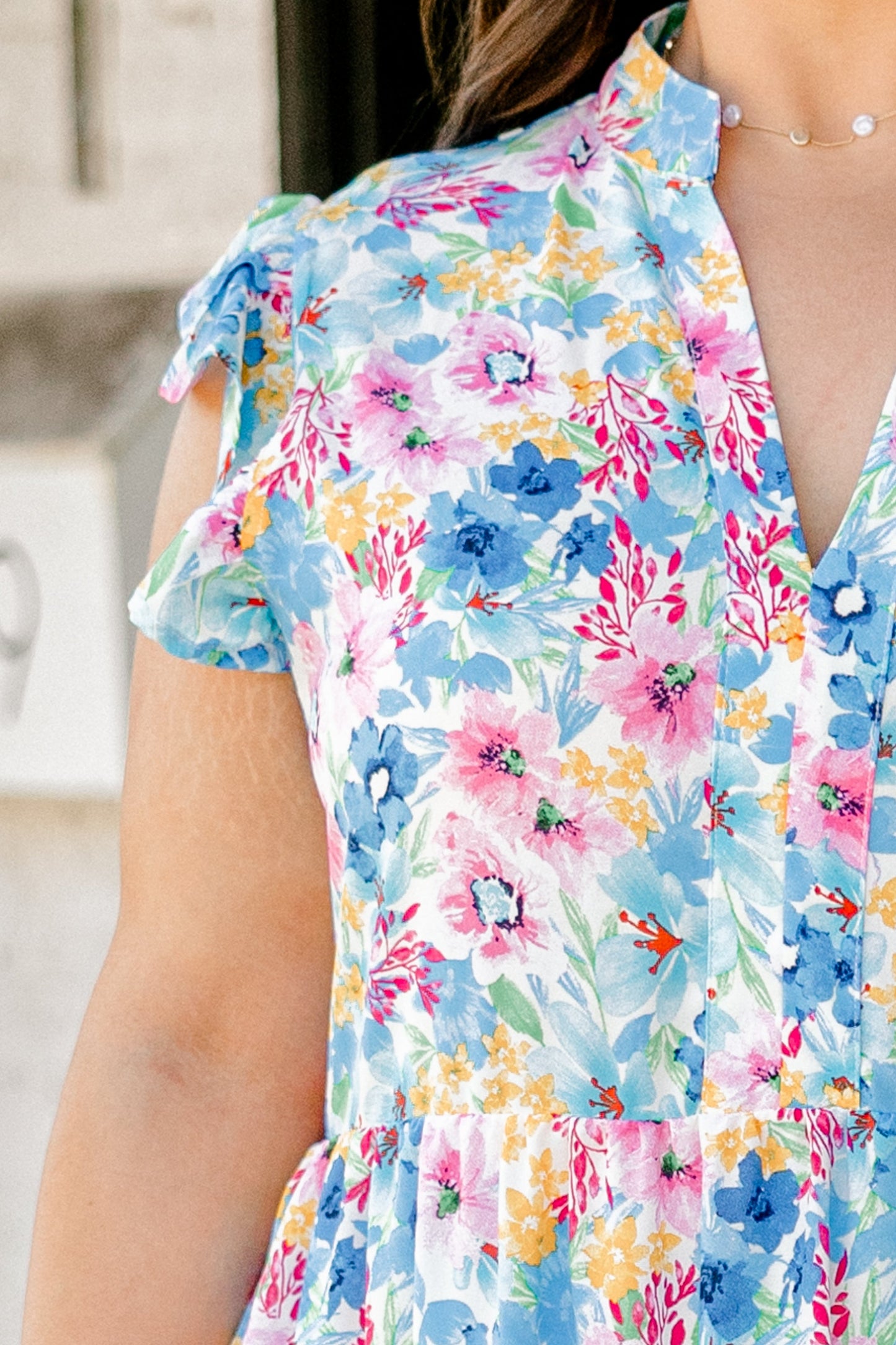 Vestido Midi Esplendor Primaveral, Floral Azul