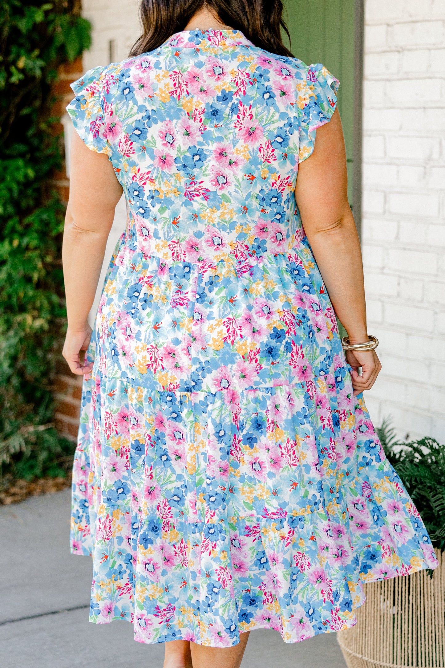 Vestido Midi Esplendor Primaveral, Floral Azul