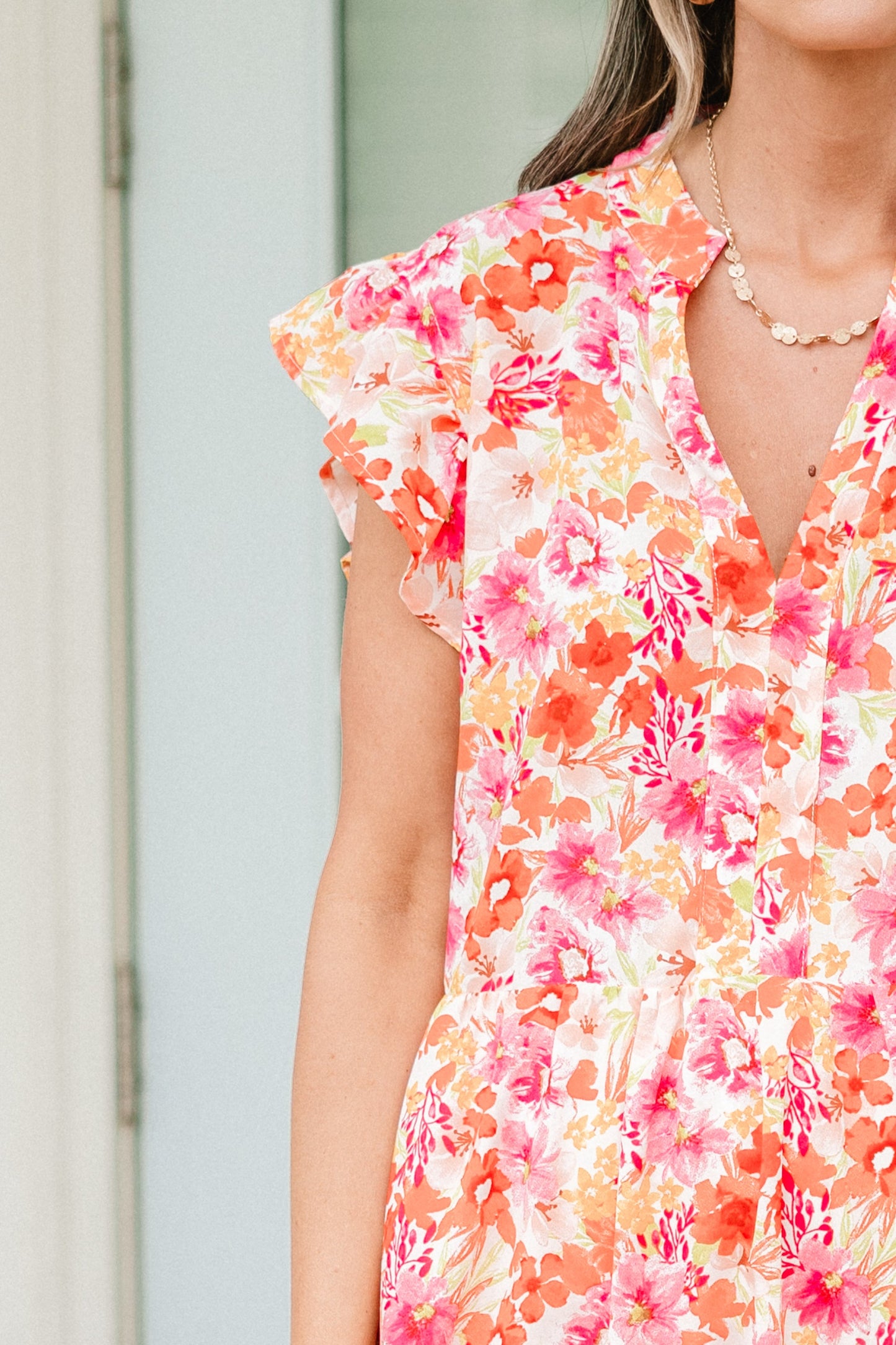 Vestido Midi Esplendor Primaveral, Floral Rosa