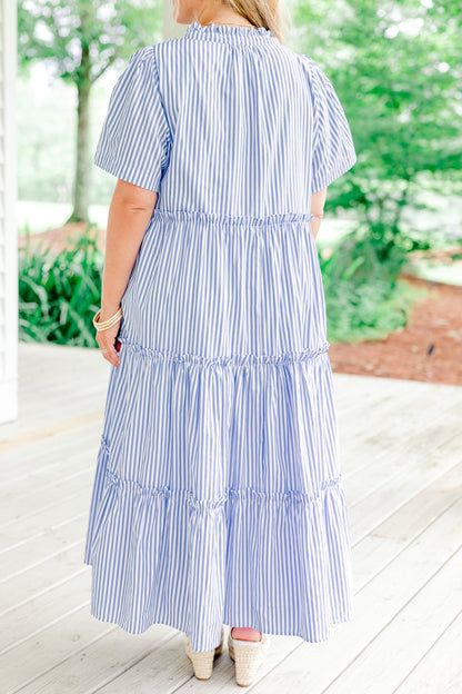 Vestido Straight Shot, Raya Azul