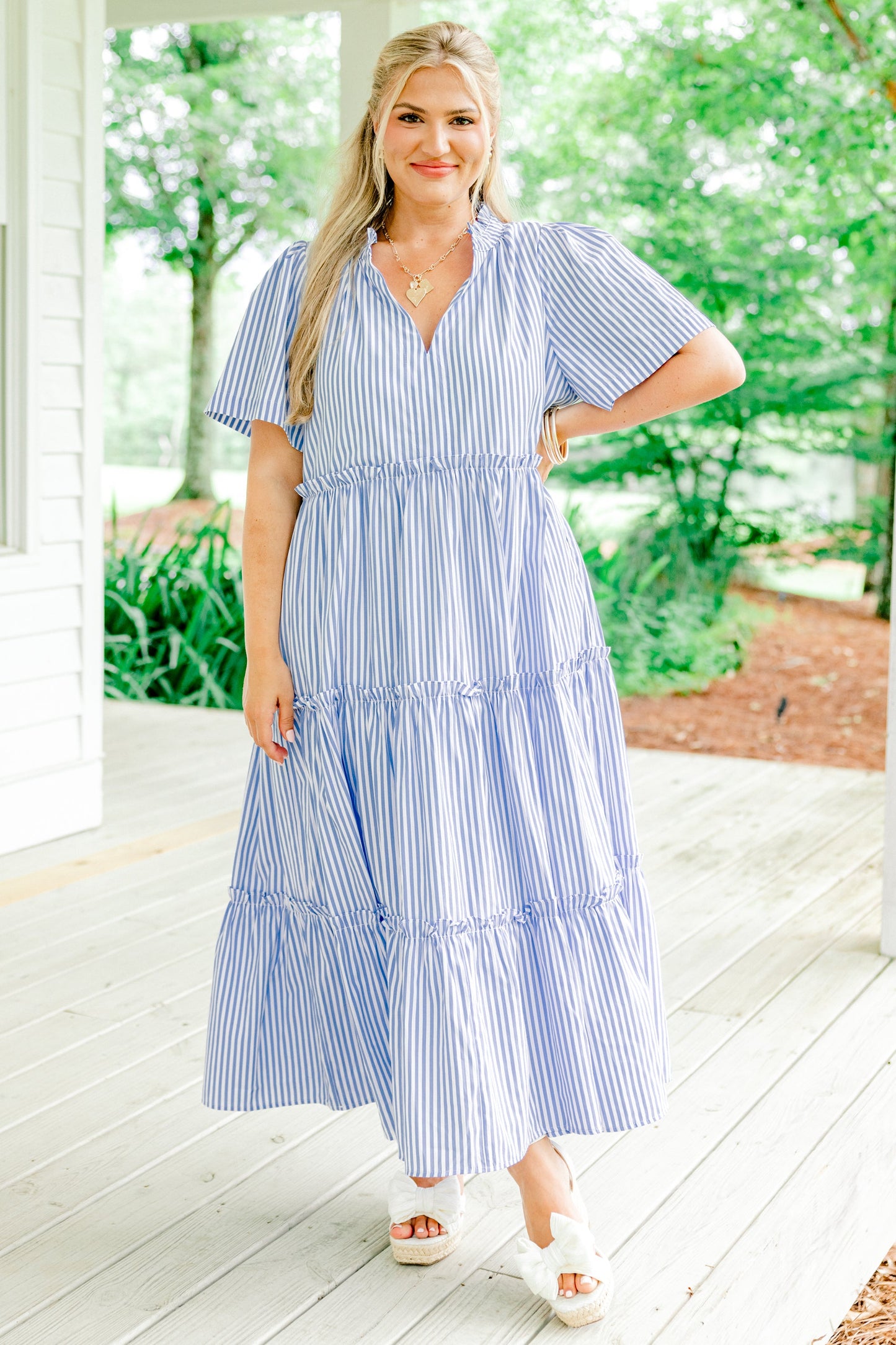 Vestido Straight Shot, Raya Azul