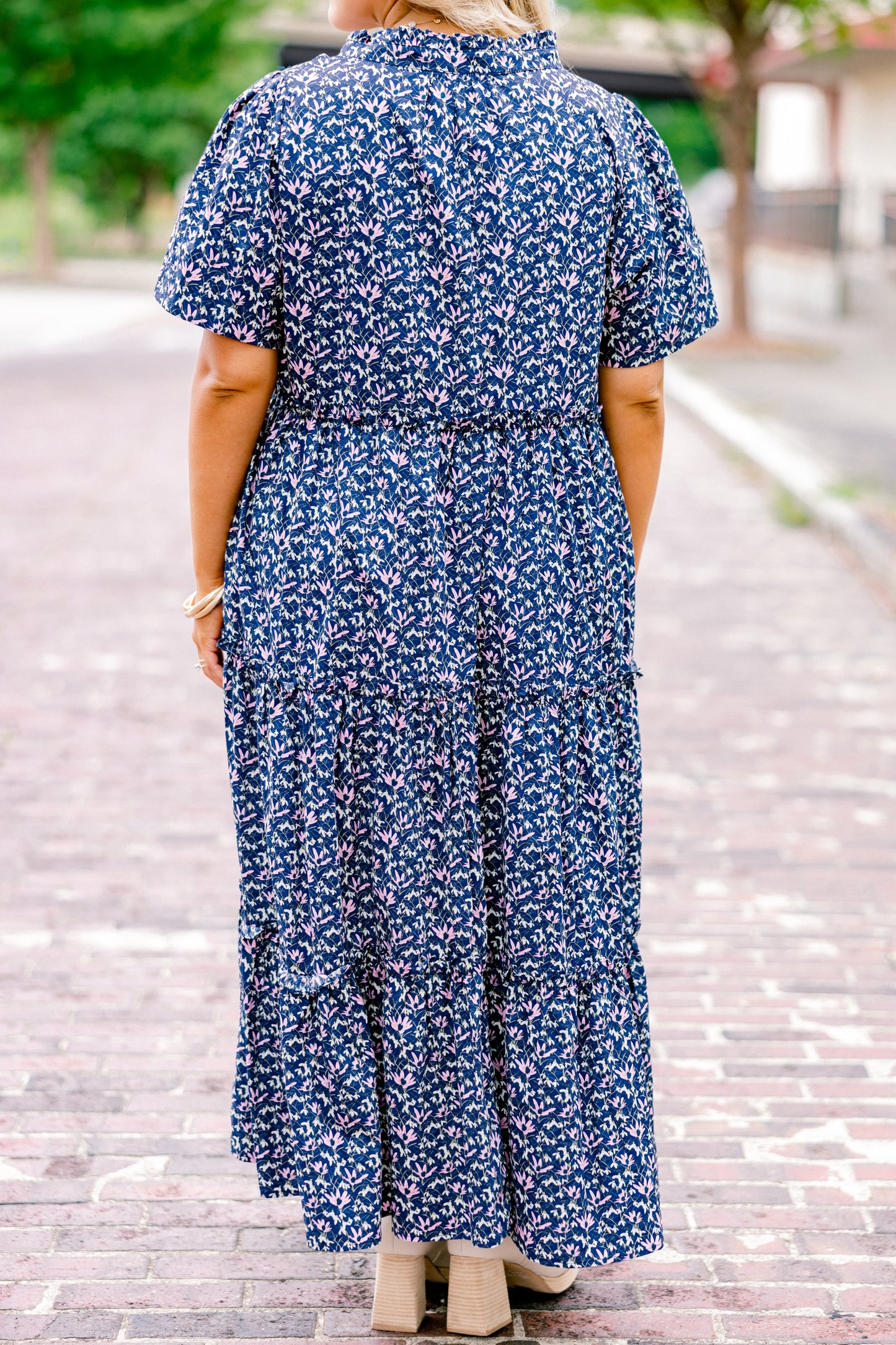 Vestido Straight Shot, Floral Marino