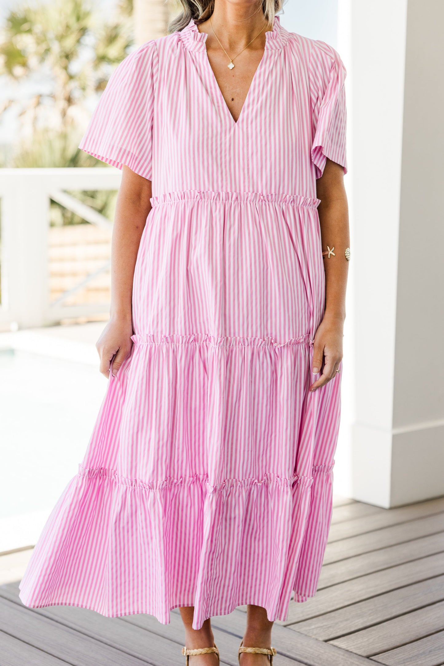 Vestido Straight Shot, Rayas Rosas