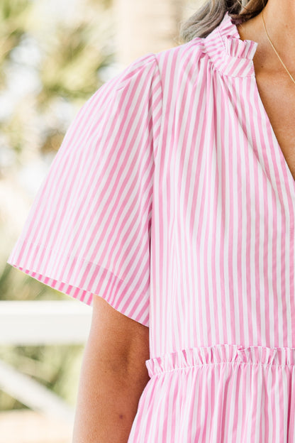 Vestido Straight Shot, Rayas Rosas