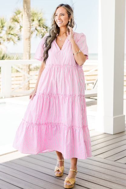 Vestido Straight Shot, Rayas Rosas