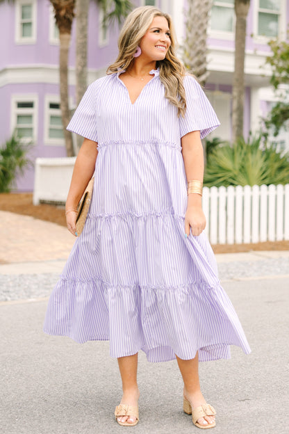 Vestido Straight Shot, Rayas Moradas