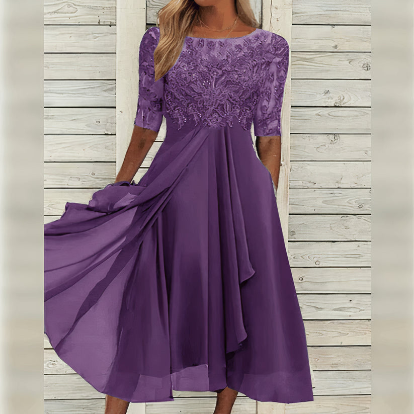 Puck™ - Elegante vestido midi de encaje