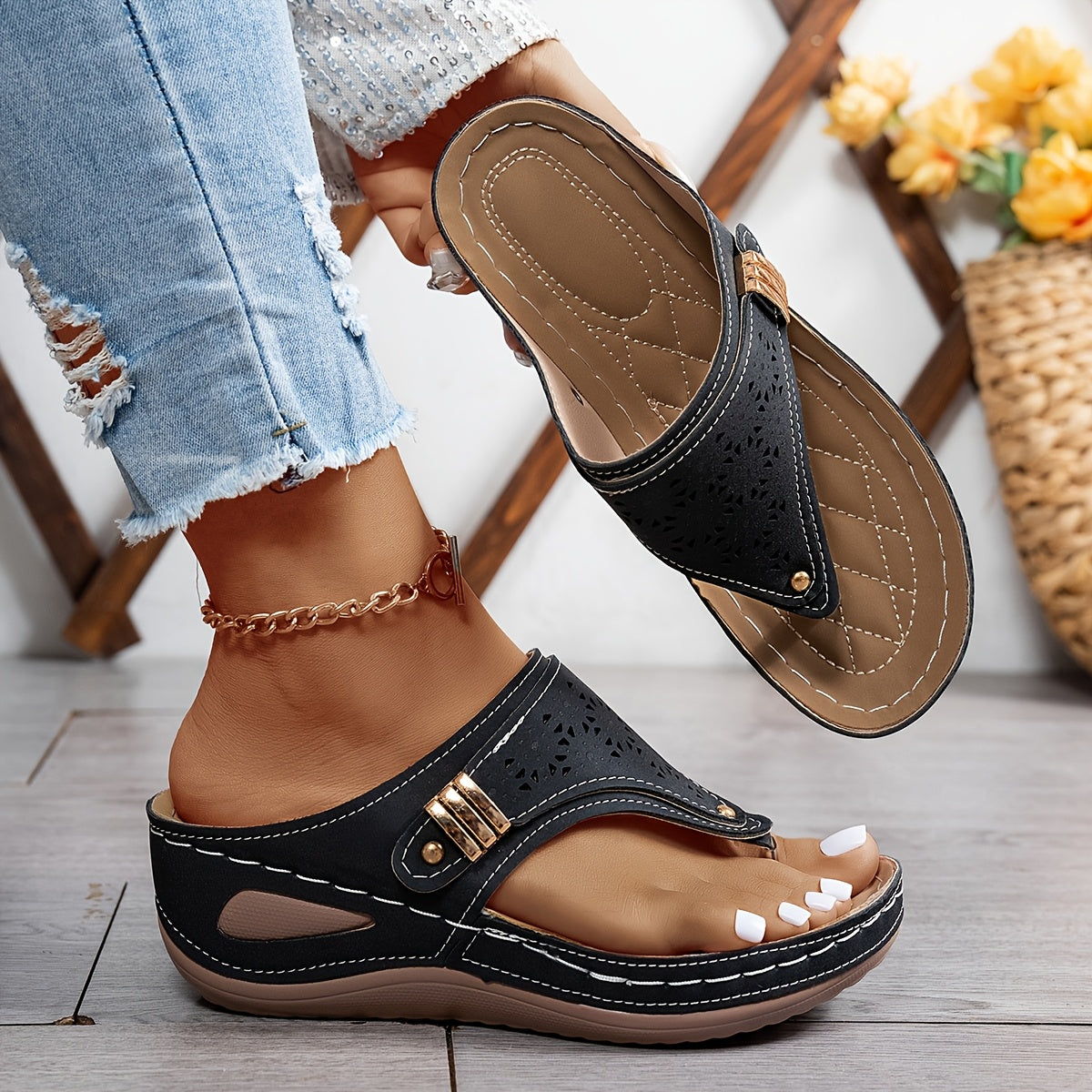 Léonie | Sandalias de Tacón Abertas Chic