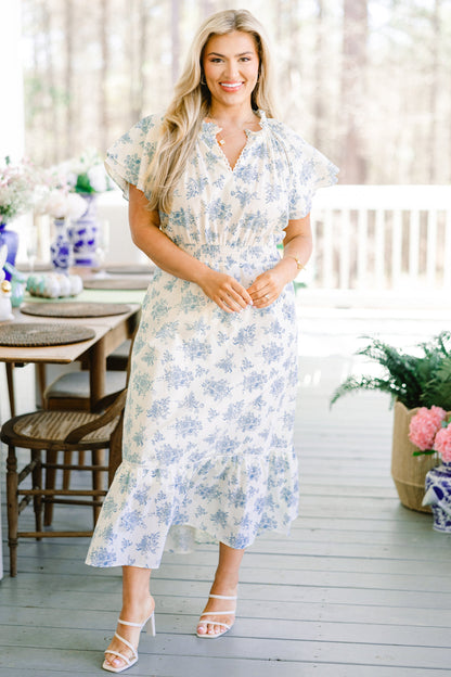 El Vestido Midi Melodía del Jardín, Blanco