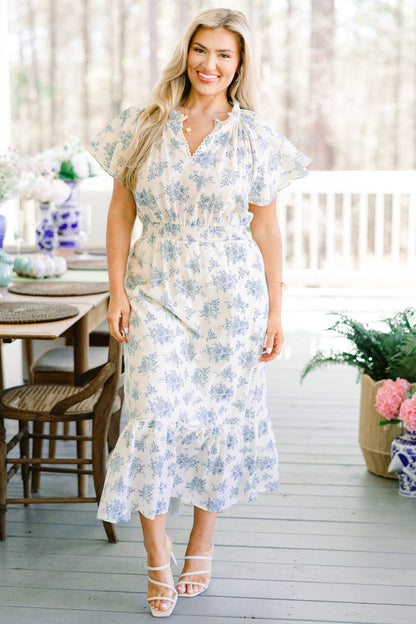 El Vestido Midi Melodía del Jardín, Blanco