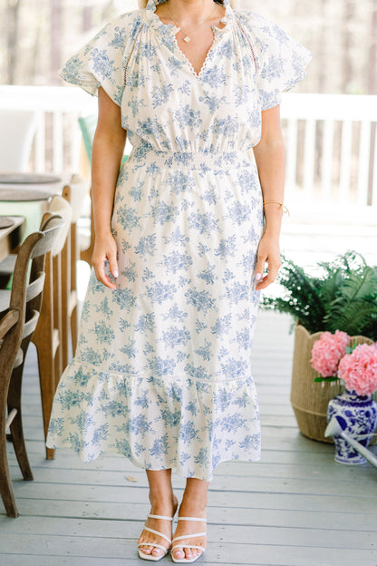 El Vestido Midi Melodía del Jardín, Blanco