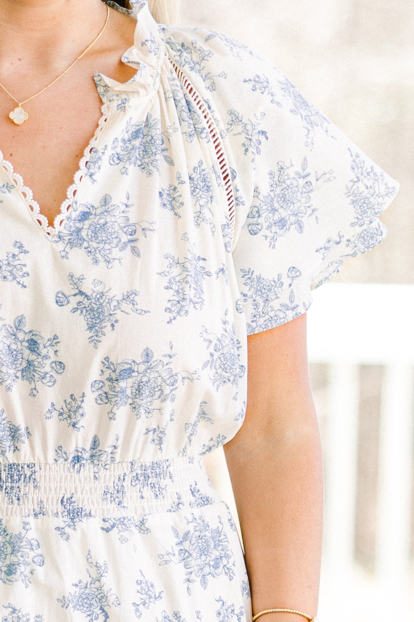 El Vestido Midi Melodía del Jardín, Blanco