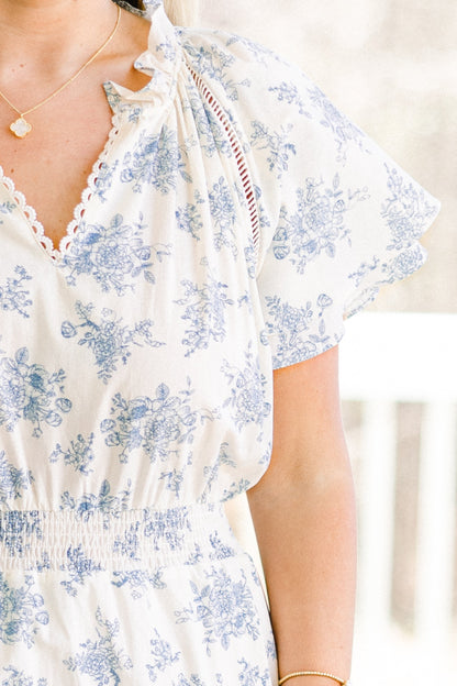 El Vestido Midi Melodía del Jardín, Blanco