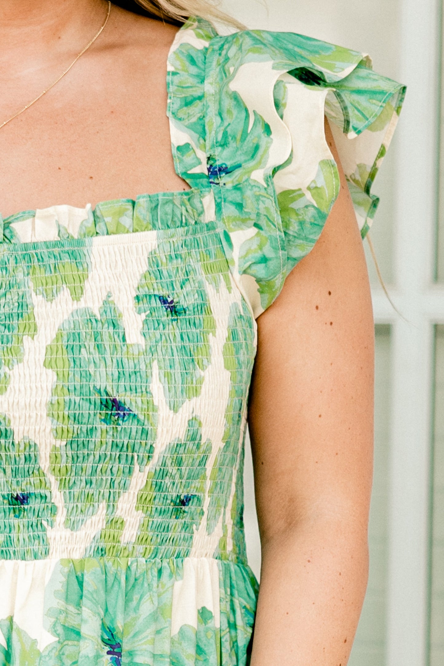 El Vestido Maxi Canción de las Flores Silvestres, Verde Mar