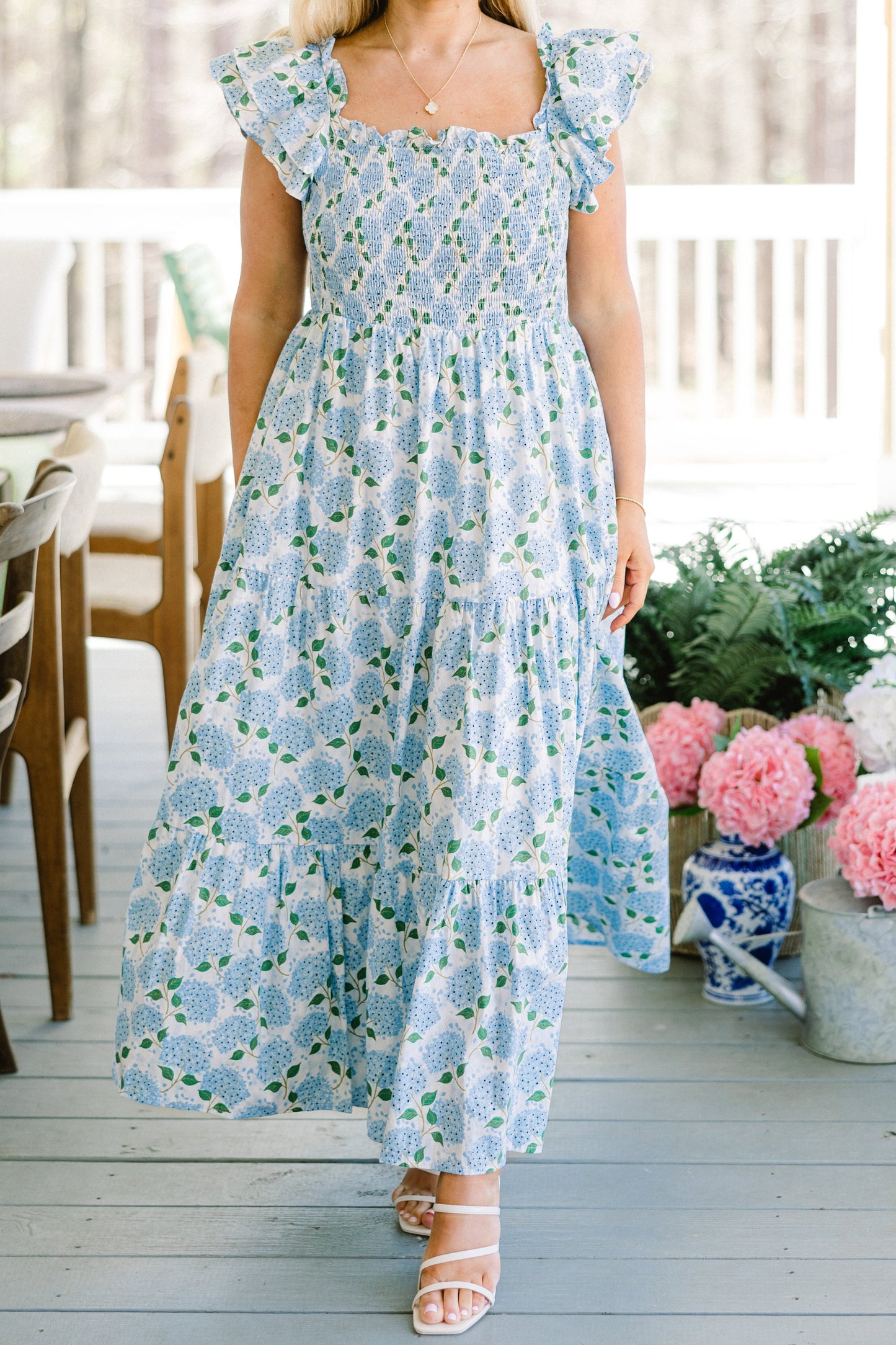 El vestido maxi "La Canción de la Flor Silvestre", Azul
