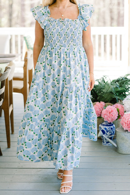 El vestido maxi "La Canción de la Flor Silvestre", Azul
