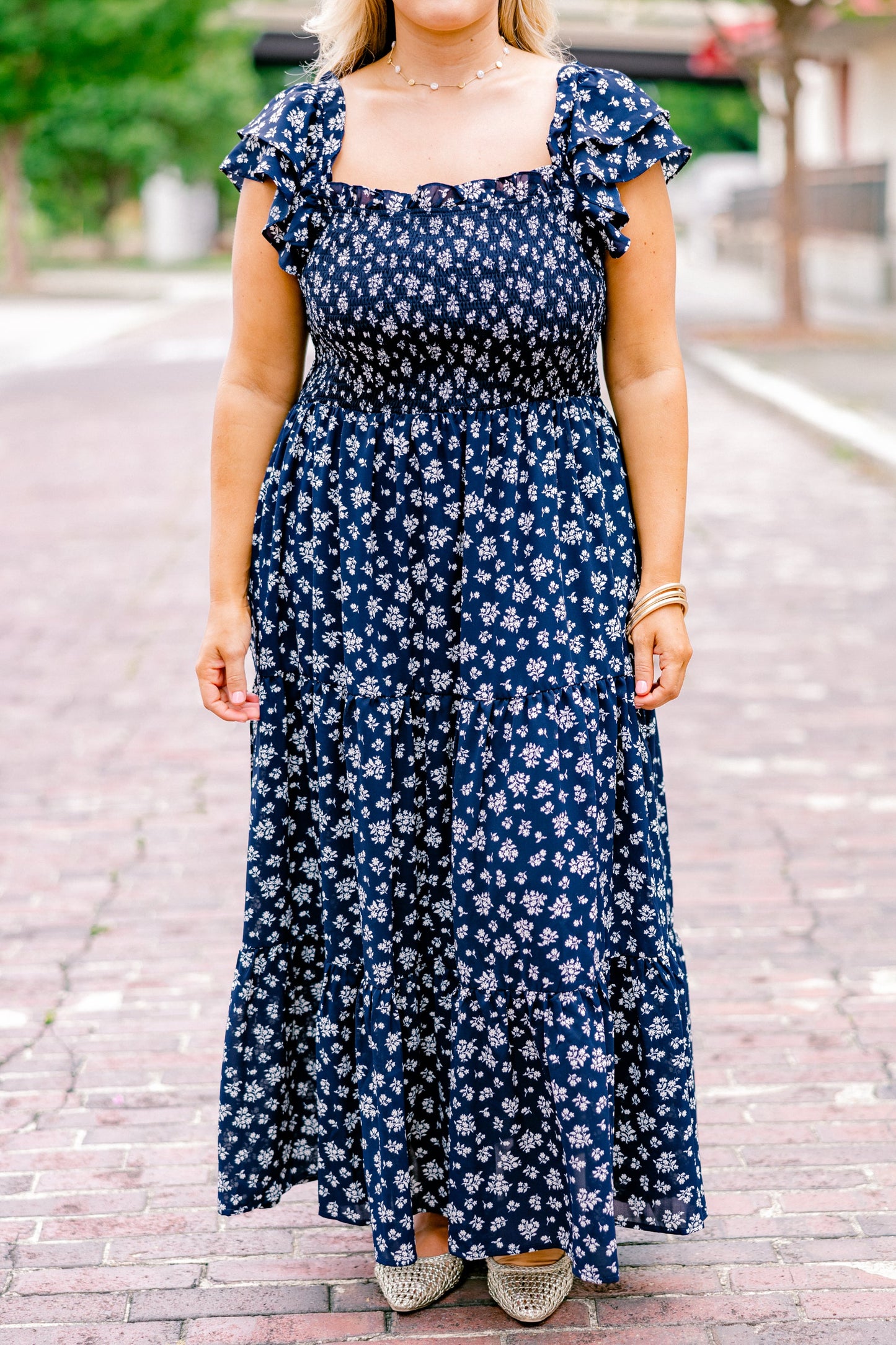 Vestido Maxi "La Canción de las Flores Silvestres", Marino