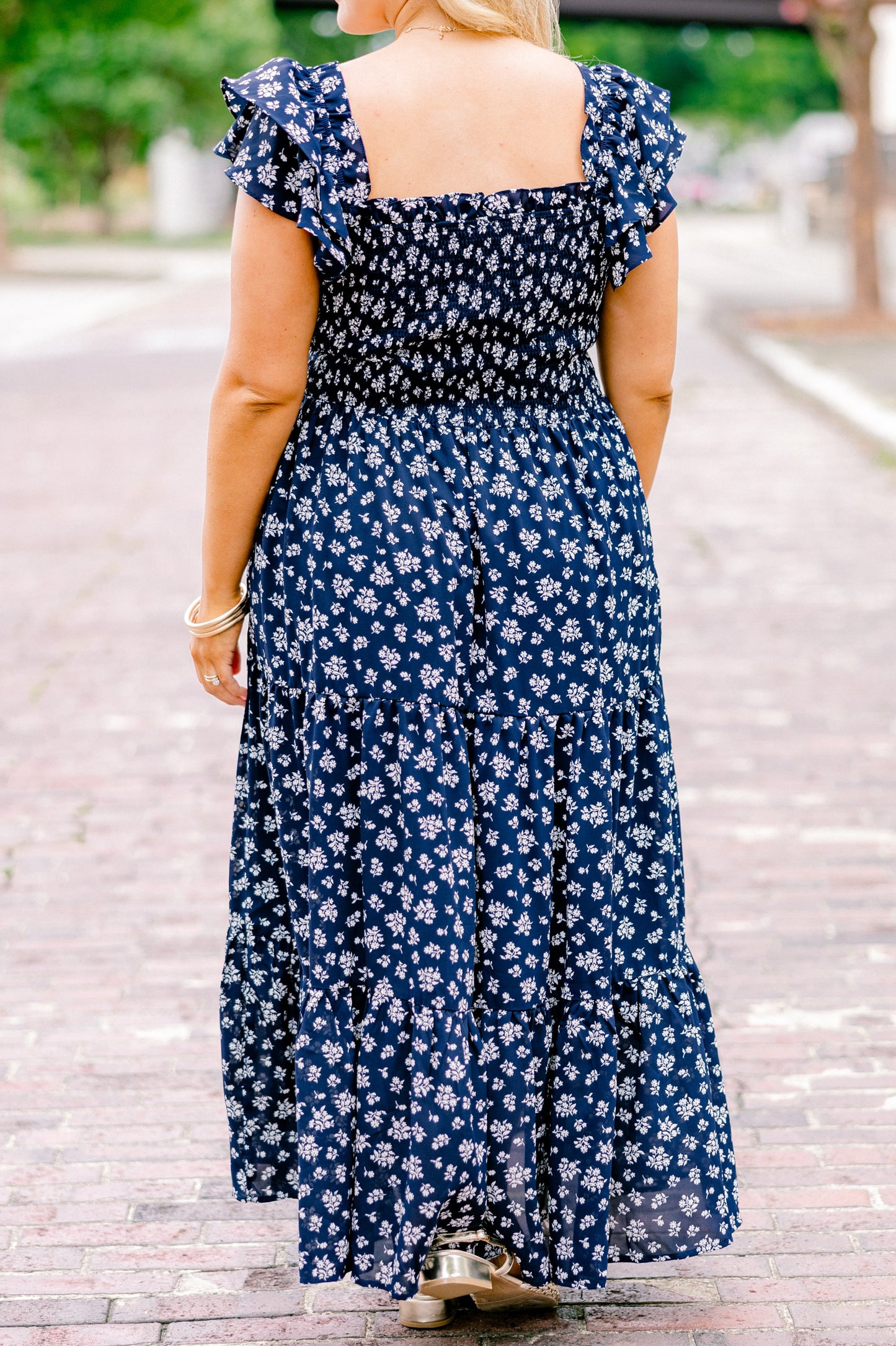 Vestido Maxi "La Canción de las Flores Silvestres", Marino