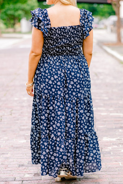 Vestido Maxi "La Canción de las Flores Silvestres", Marino