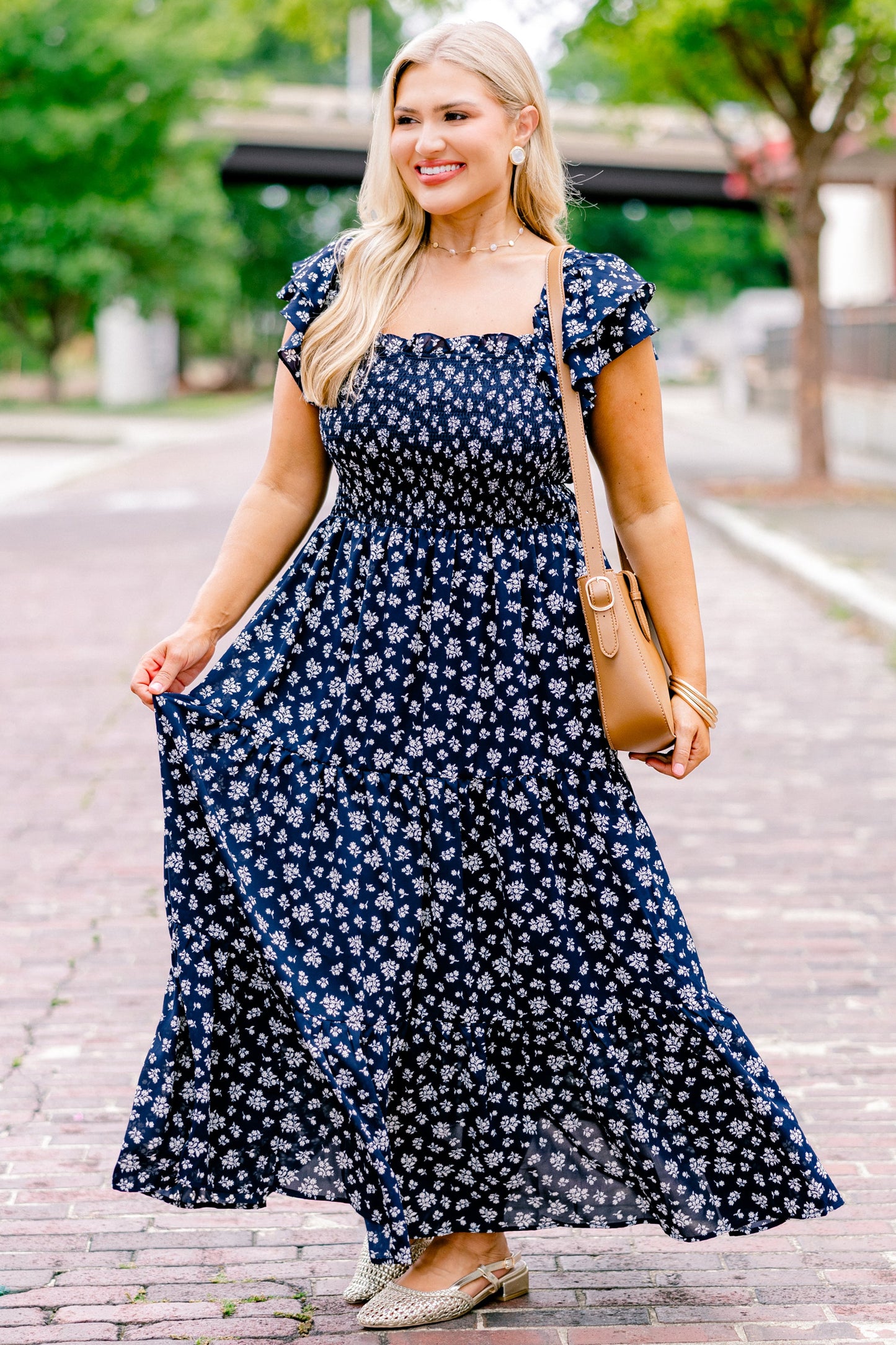 Vestido Maxi "La Canción de las Flores Silvestres", Marino