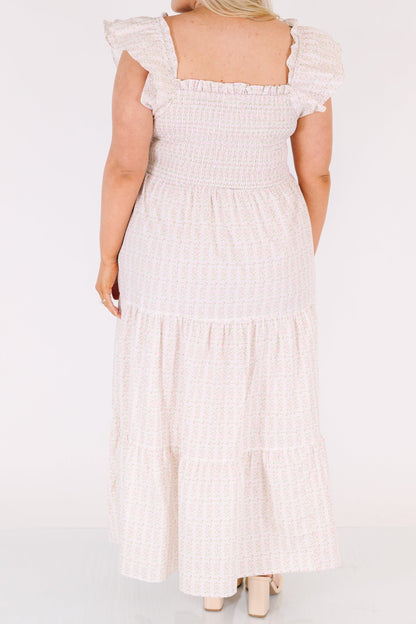 El Vestido Maxi Canción de Flores Silvestres, Ditsy Rosa