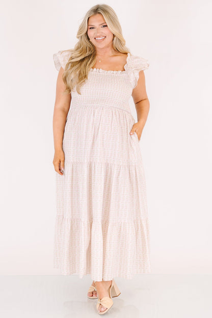 El Vestido Maxi Canción de Flores Silvestres, Ditsy Rosa