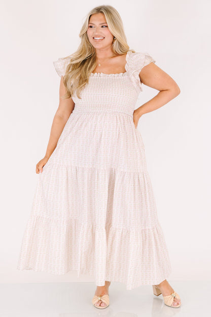 El Vestido Maxi Canción de Flores Silvestres, Ditsy Rosa