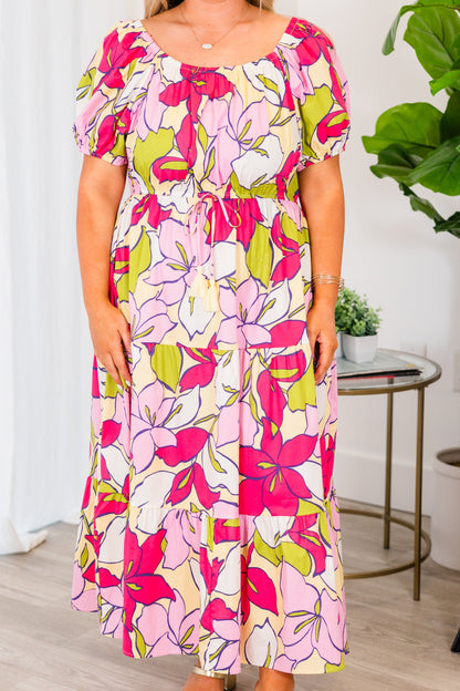 Descubre El Misterio Vestido Midi, Fucsia