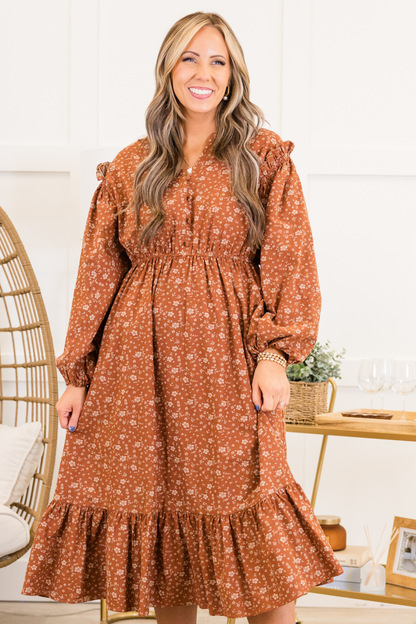 Vestido Memoriza Hoy, Floral Óxido