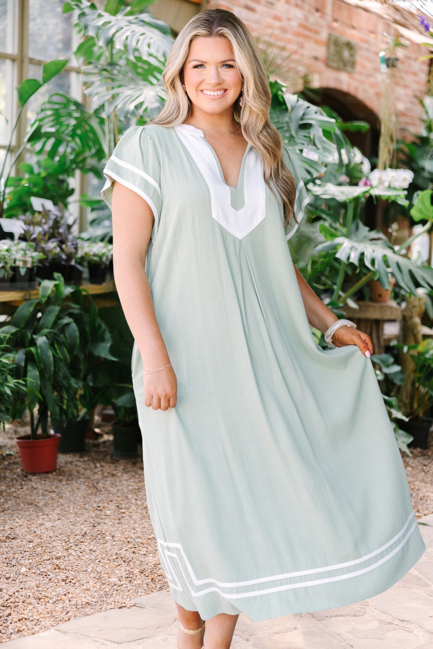 Vestido Lindo con un Toque, Salvia