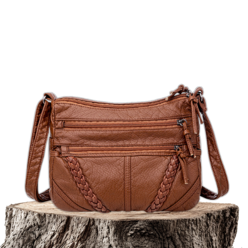 Océane | Bolsa de Bandolera Trenzada Multi-Zips