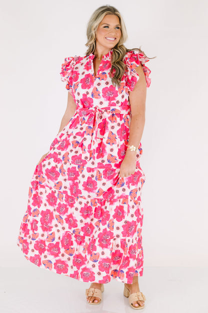 Vestido Jardín Veneciano, Fucsia