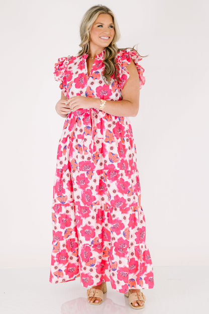 Vestido Jardín Veneciano, Fucsia