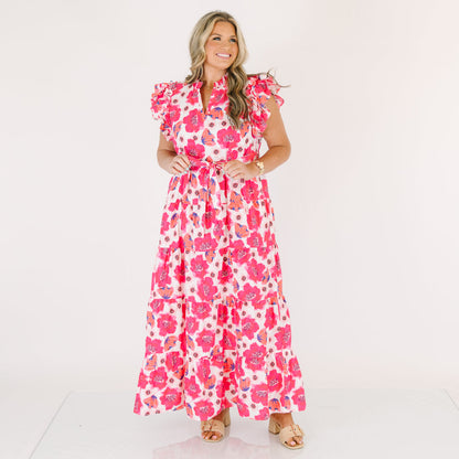 Vestido Jardín Veneciano, Fucsia