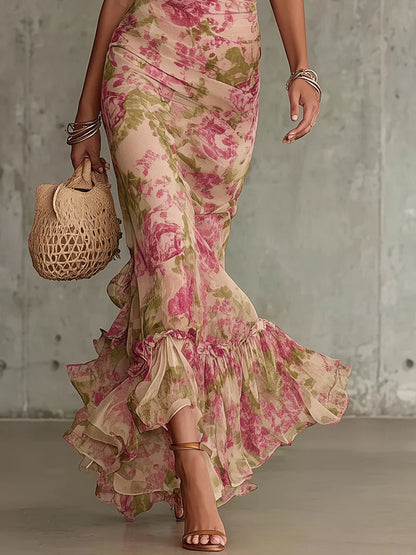 Isla | Maxi Floral Romántico con Volantes