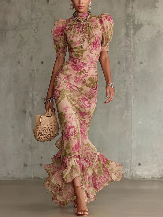 Isla | Maxi Floral Romántico con Volantes