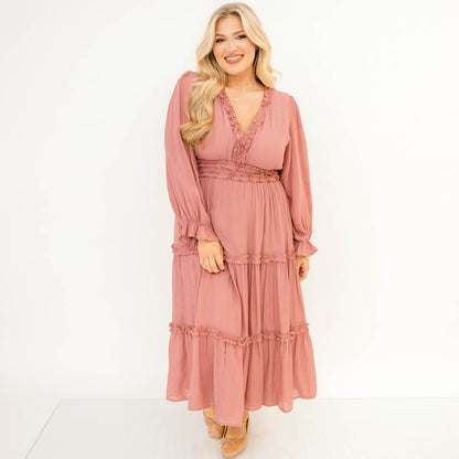 Vestido Vivid Palms, Rosa