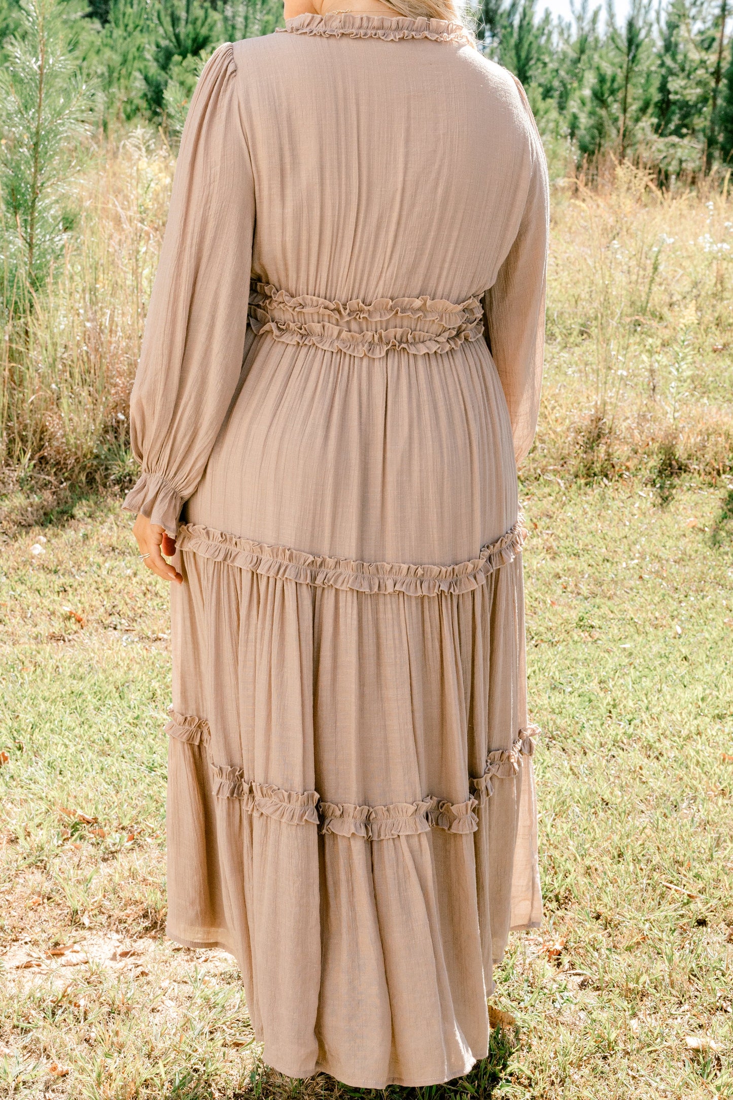Vestido Vivid Palms, Taupe