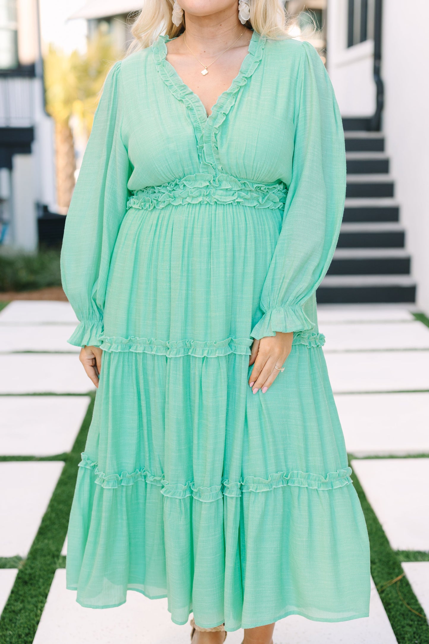 Vestido Vivid Palms, Turquesa