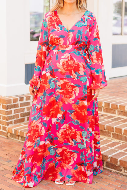 Vestido Maxi Way Too Complicated, Fucsia Multicolor