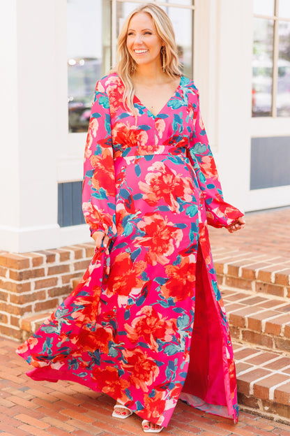 Vestido Maxi Way Too Complicated, Fucsia Multicolor