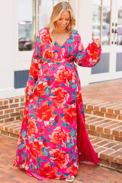 Vestido Maxi Way Too Complicated, Fucsia Multicolor