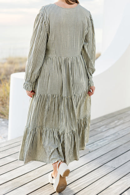 Vestido Midi Soñado de Fin de Semana, Gris
