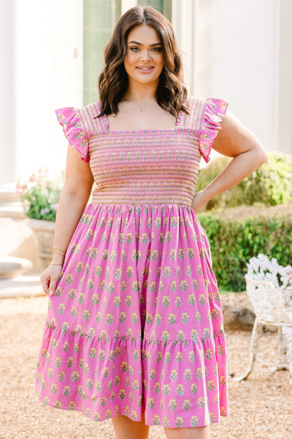 Vestido para Quedarse en Casa de Fin de Semana, Rosa