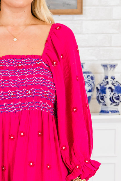 Vestido Maravilla de Flores Silvestres, Rosa