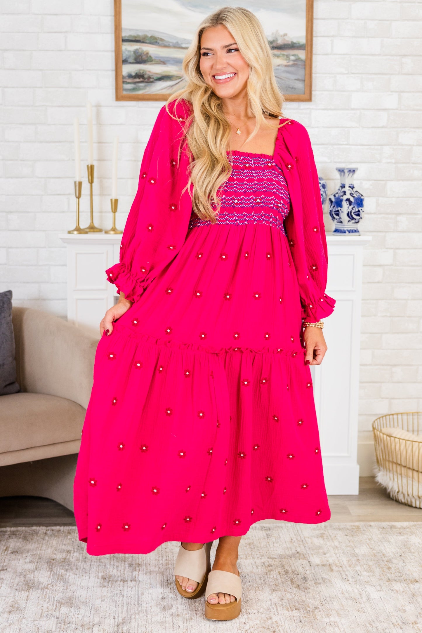 Vestido Maravilla de Flores Silvestres, Rosa