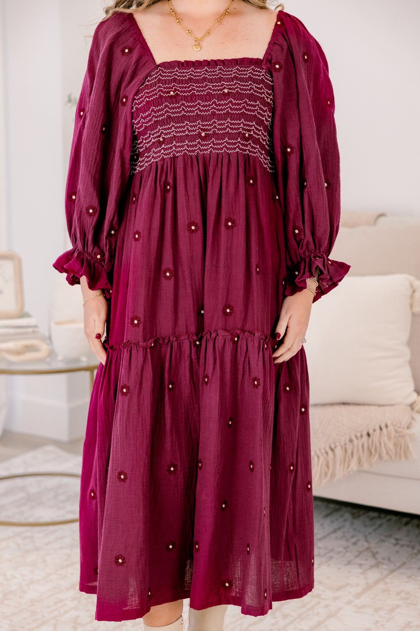 Vestido Maravilla de Flores Silvestres, Rojo