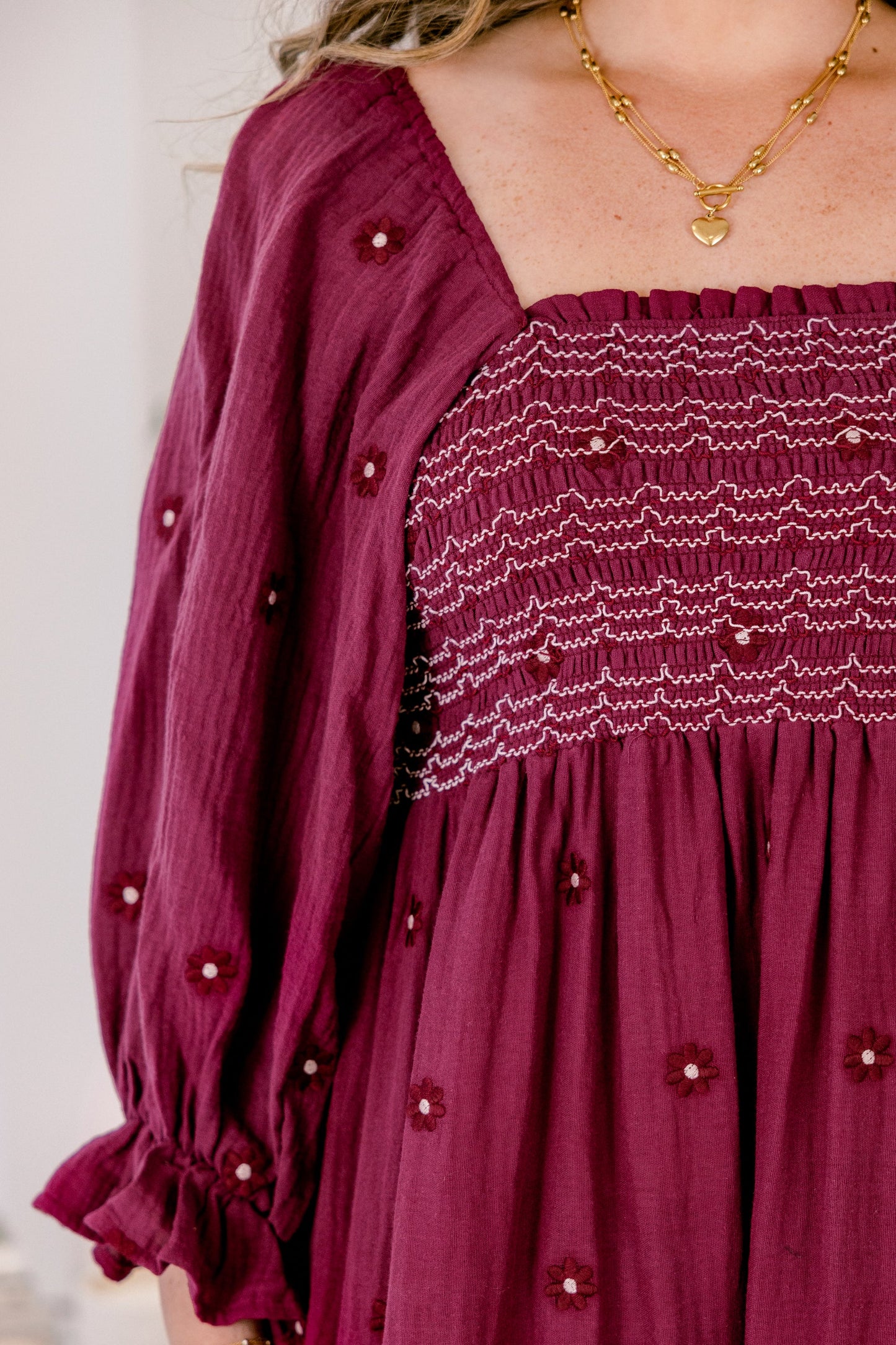 Vestido Maravilla de Flores Silvestres, Rojo