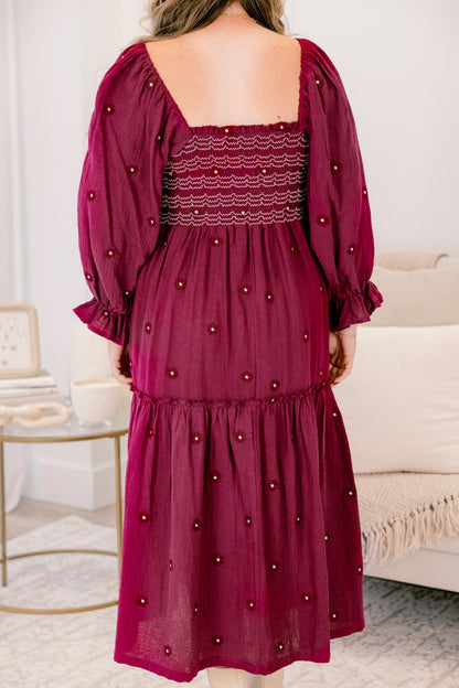 Vestido Maravilla de Flores Silvestres, Rojo