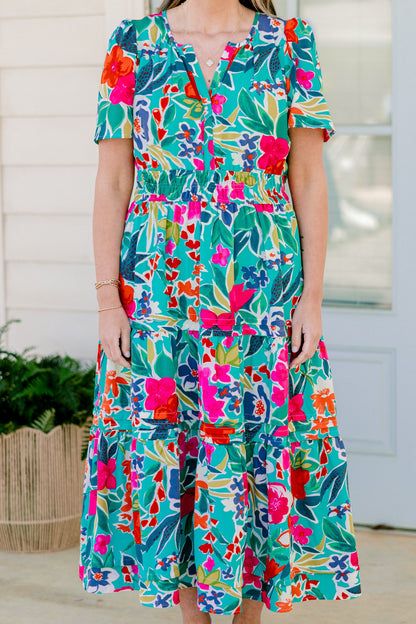 Vestido Deseame Alegría, Teal